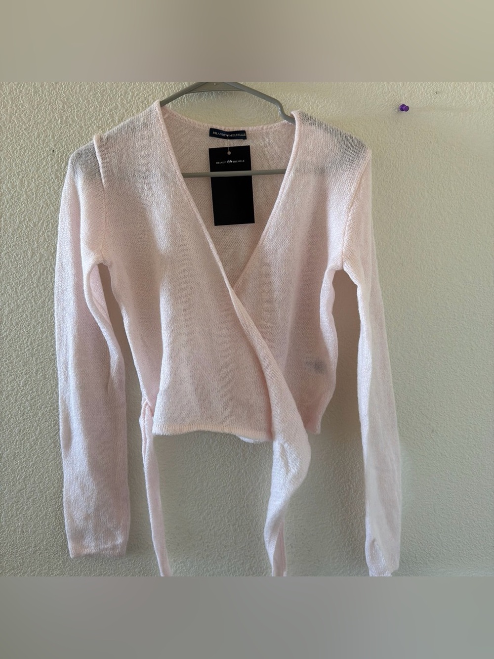 Brandy melville soft pink coco wrap top